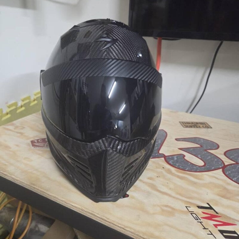 Carbon Fiber Textured Vinyl Helmet Visor Strip Decals - Set of 2
