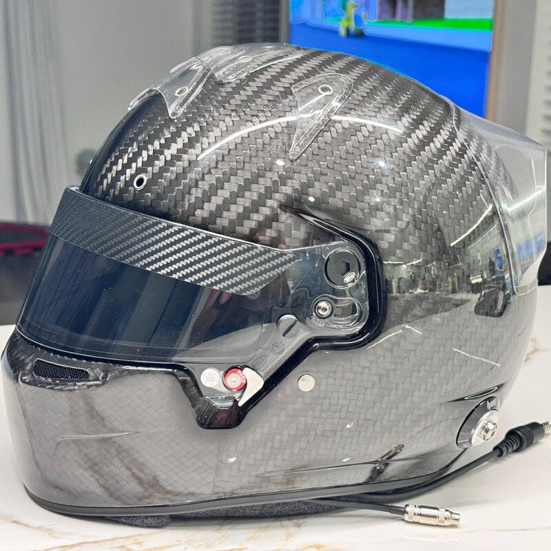 Carbon Fiber Textured Vinyl Helmet Visor Strip Decals - Set of 2