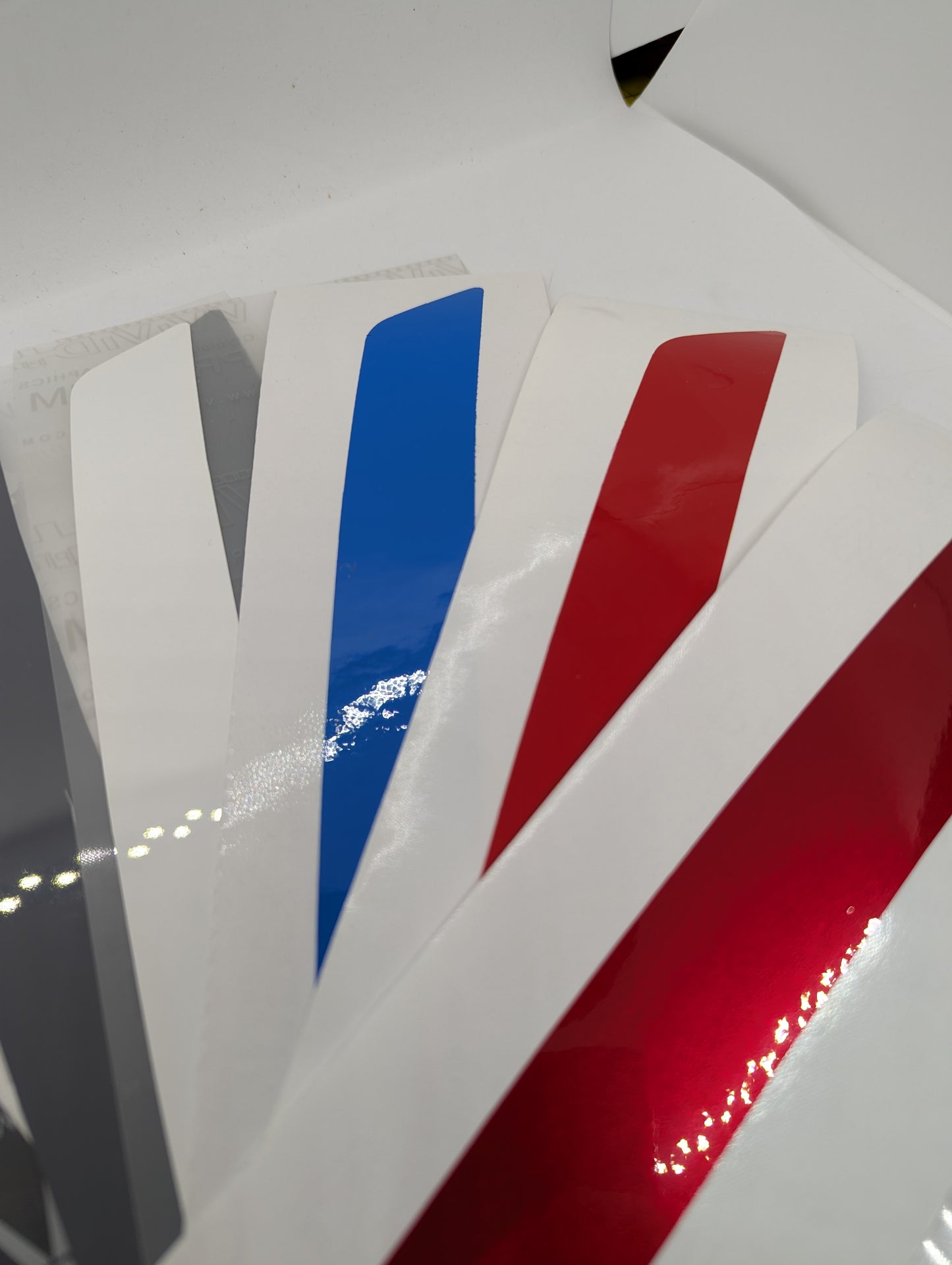 Race Helmet Vinyl Visor Strip Decals - Set of 2